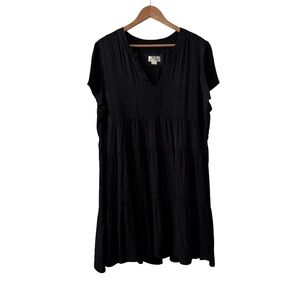 Maeve V-Neck Black Mini Dress